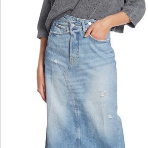 Free people midi denim skirt